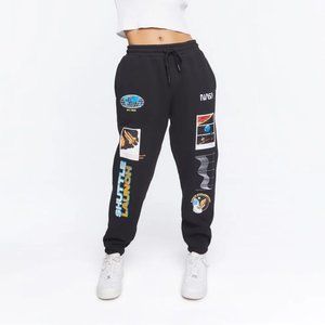 Forever 21 NASA Graphic Fleece Joggers in Black (XS) (NWT)